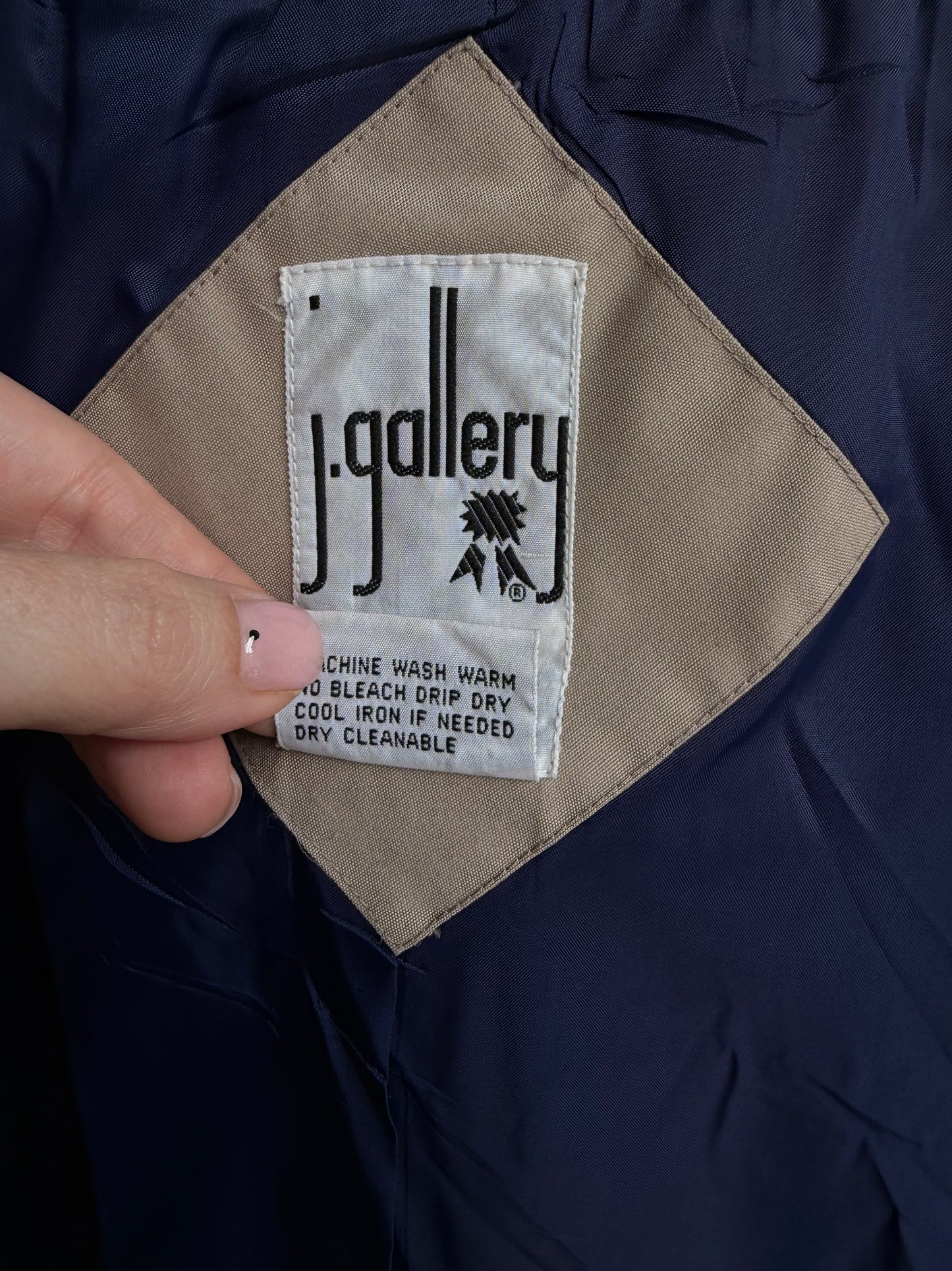 90s J.Galley khaki trench with navy details