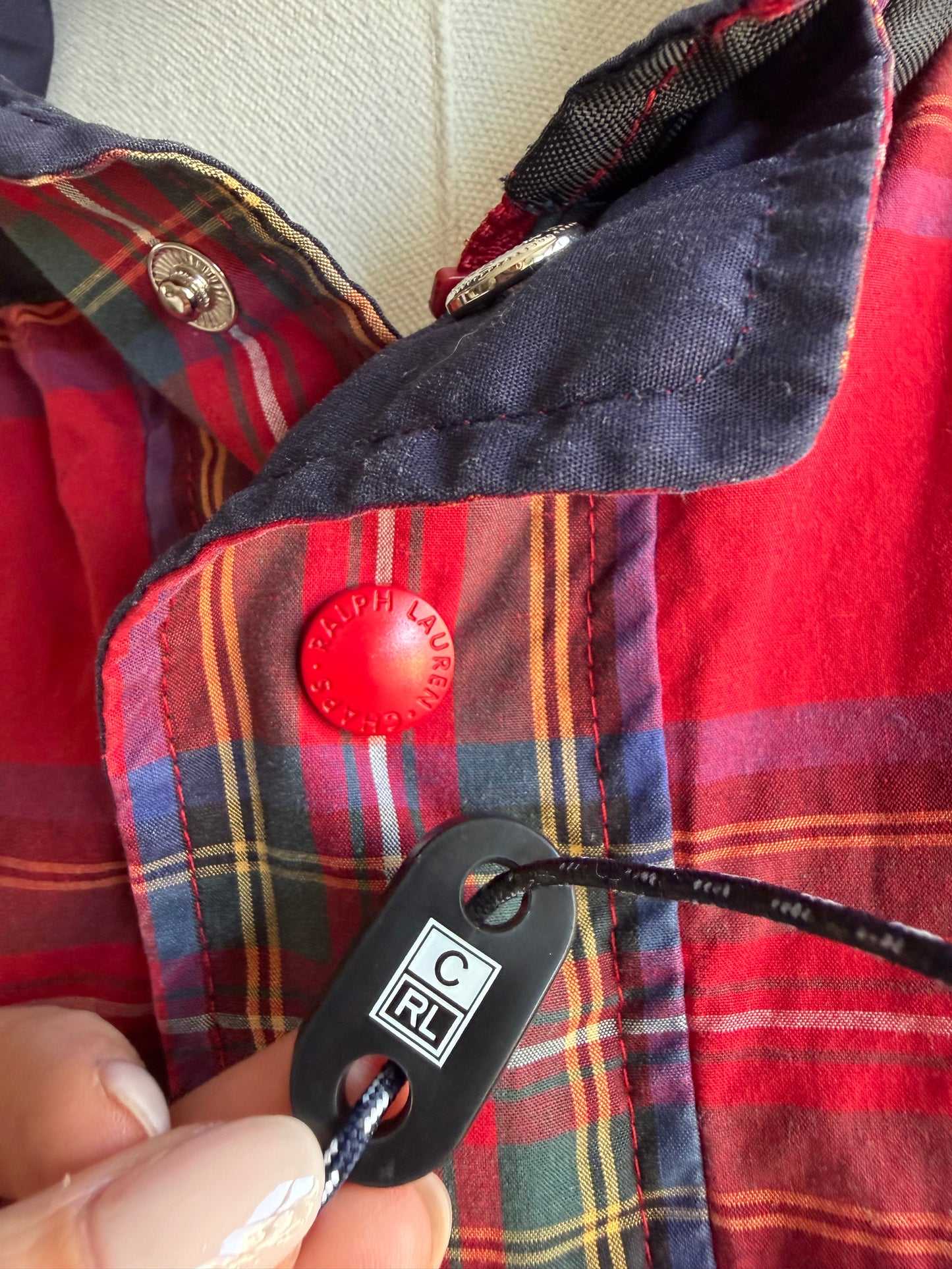 90s Chaps Ralph Lauren plaid wind breaker