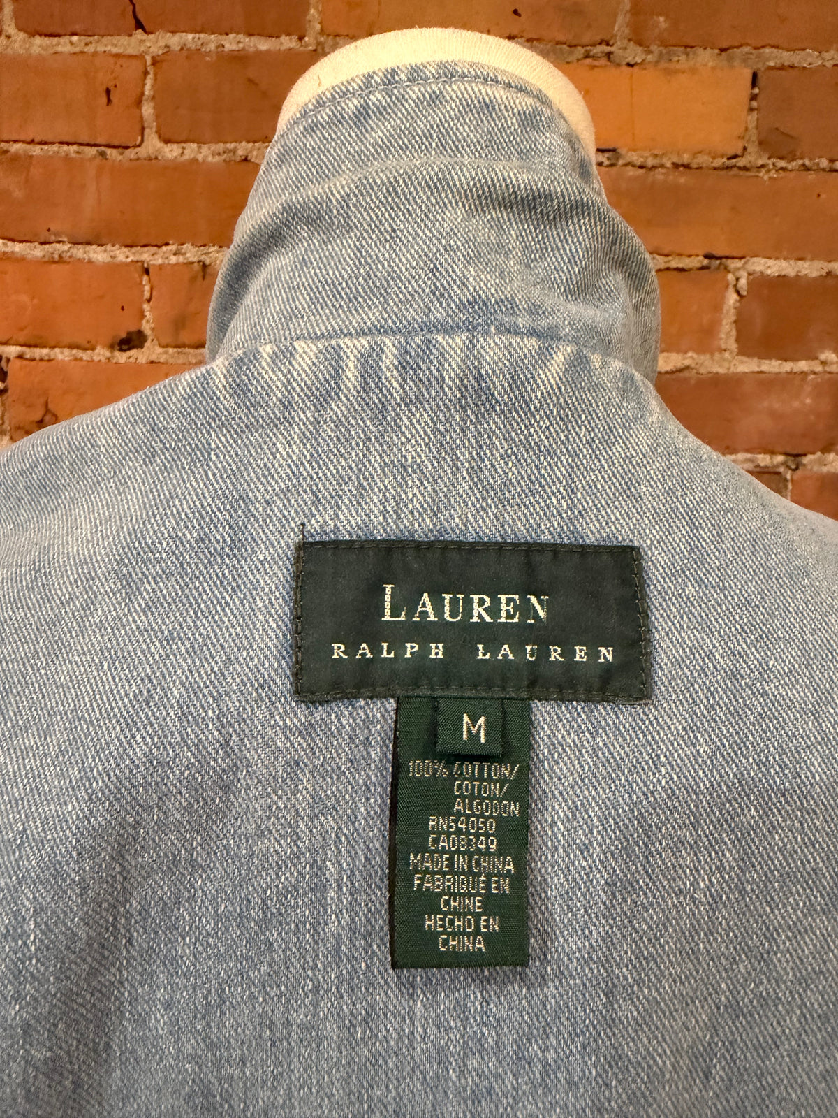 90s Lauren Ralph Lauren denim fireman clasp chore coat. Fits M-L