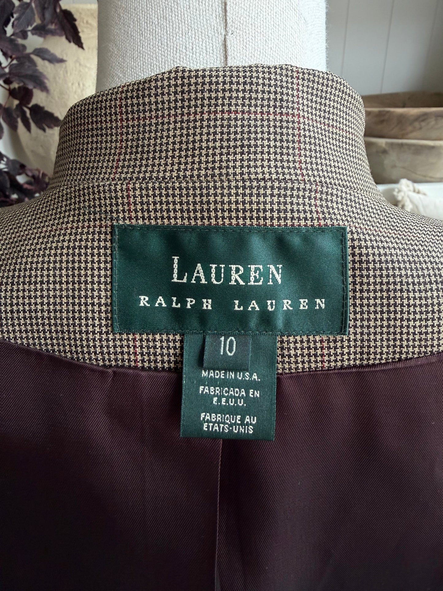 90s Lauren by Ralph Lauren wool double breasted blazer. Made in the USA. Fits XS-M petite
