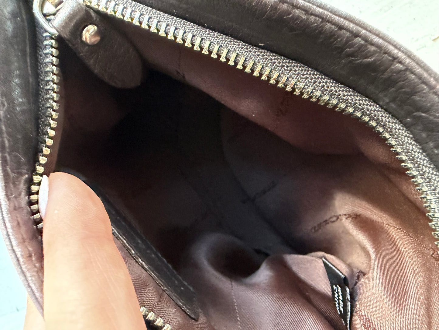 00s Ralph Lauren dark brown leather crossbody
