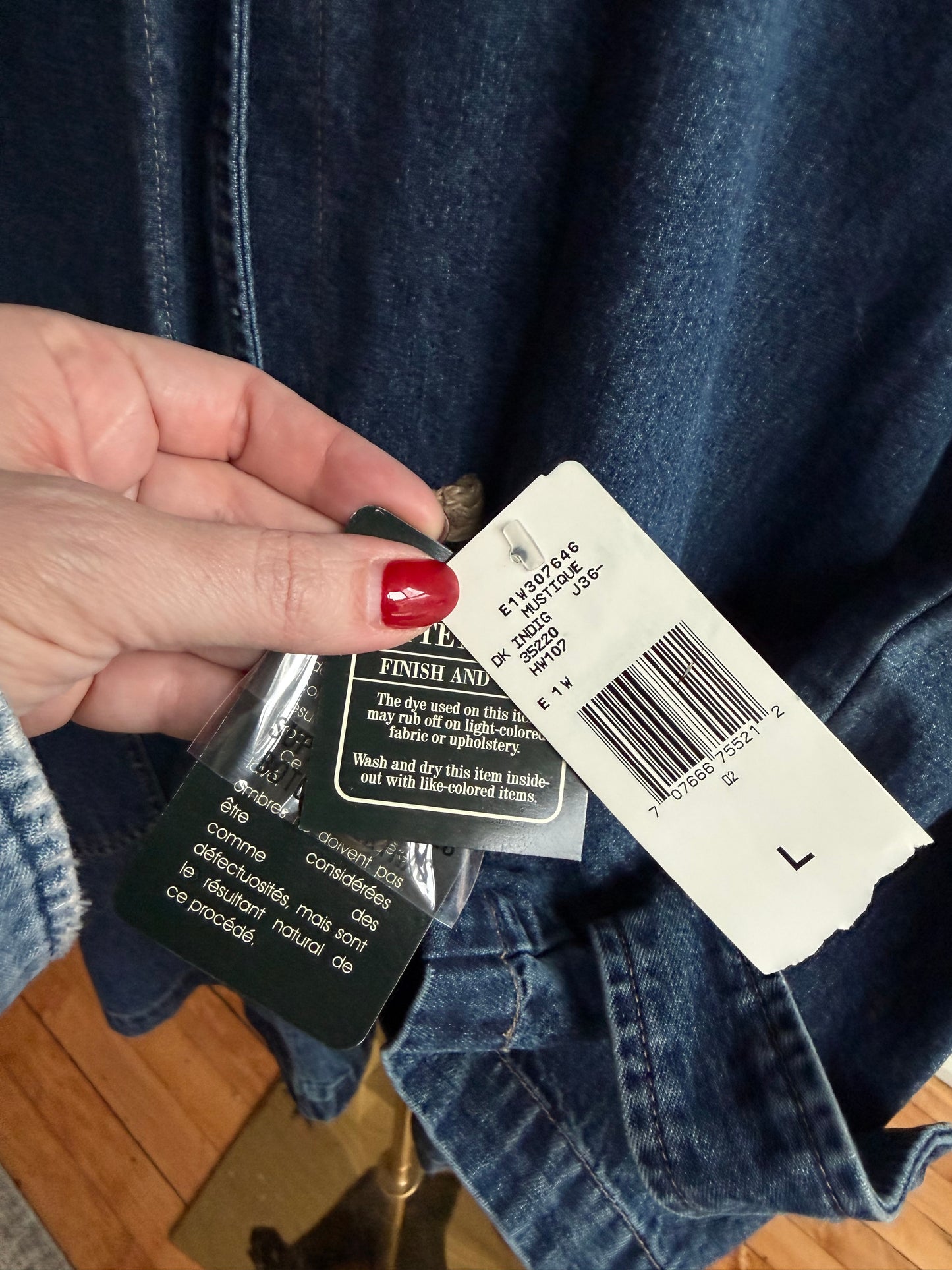 90s Lauren Jeans Co denim toggle coat. NWT. Made in Hong Kong