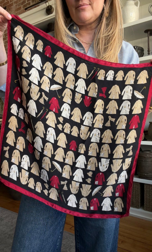 Paris vintage silk scarf #1