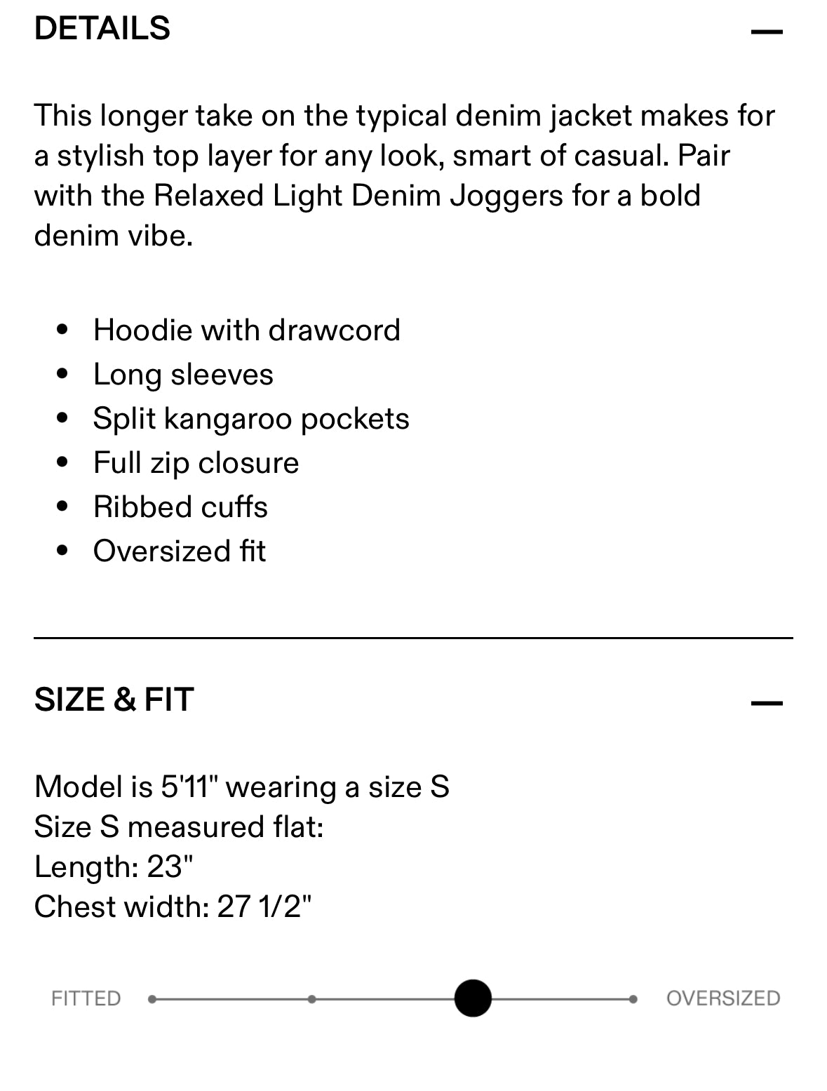 Ruti denim hoodie. Size medium
