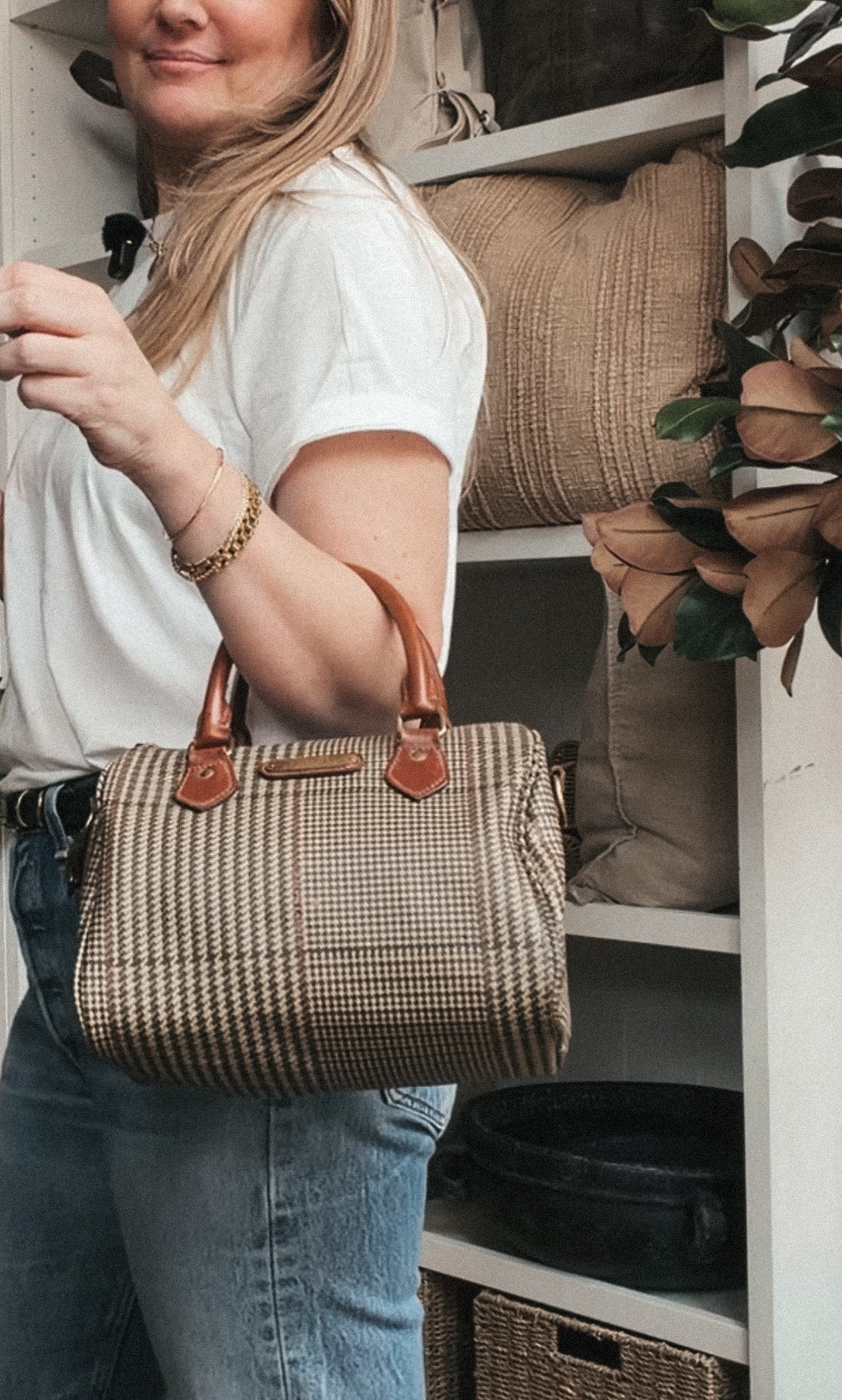 90s Polo Ralph Lauren small duffle style hand bag with leather straps