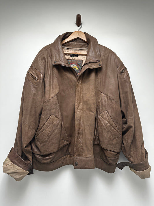 Vintage Adventure Bound leather bomber