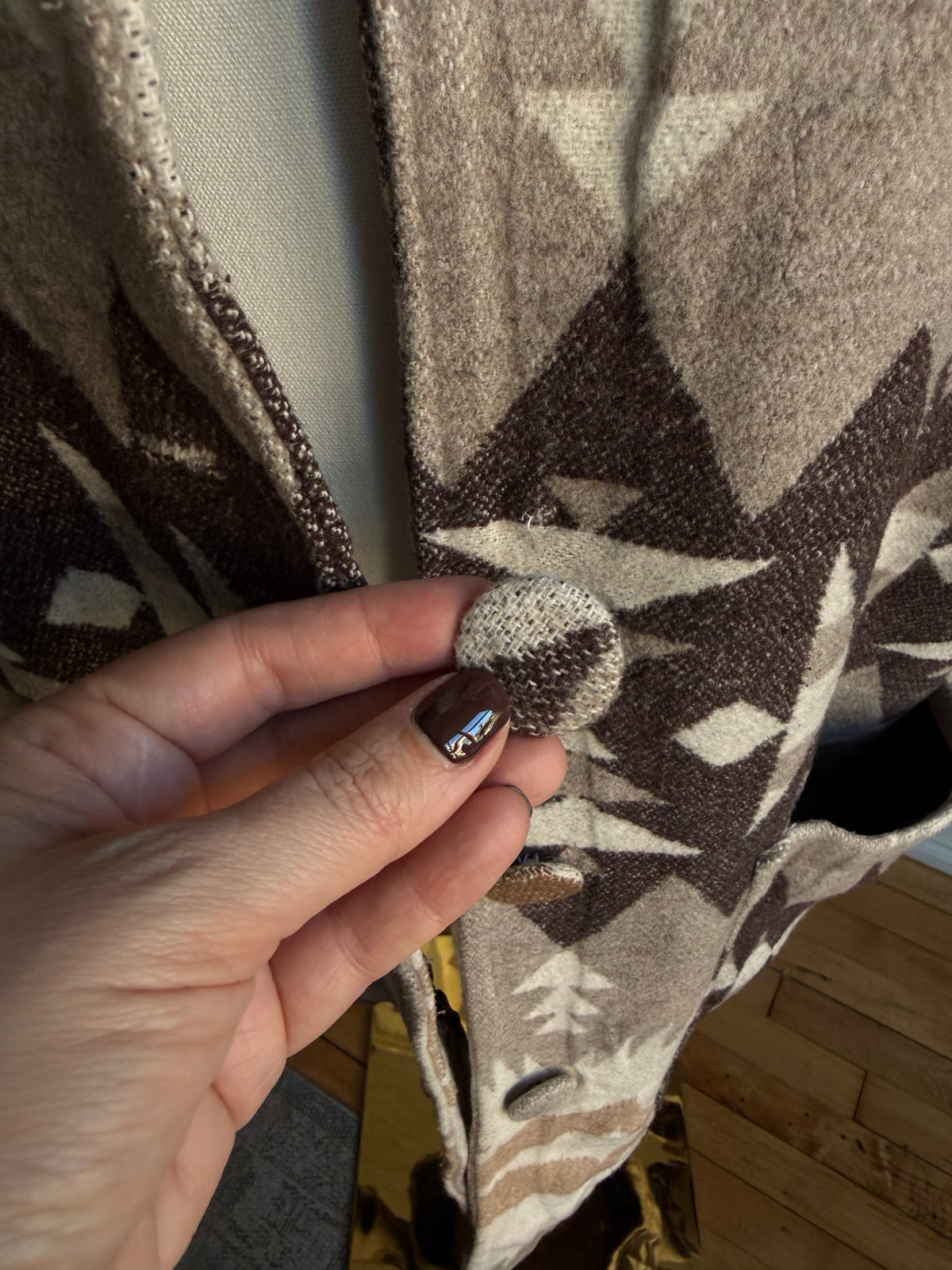 Vintage patterned jacket. Sourced in Paris. Fits M-XL