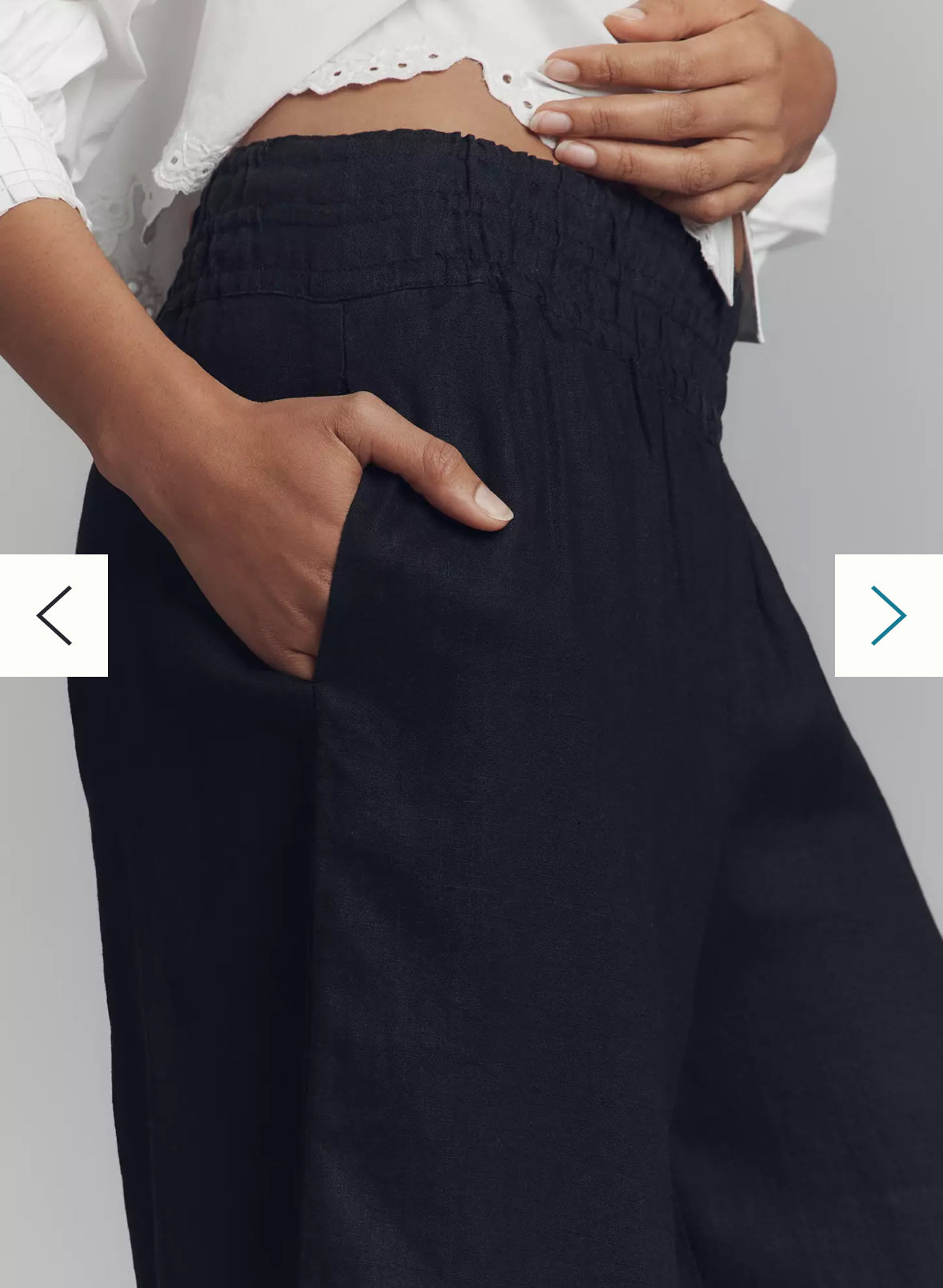 Anthropologie Sometset pull-on pants in black linen