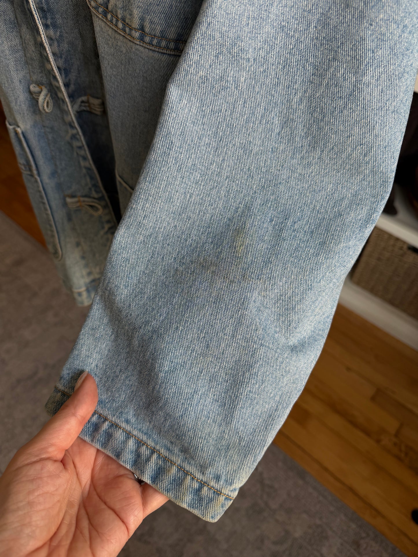 90s Natural Choice Sostanza workwear denim chore coat. Fits S-L