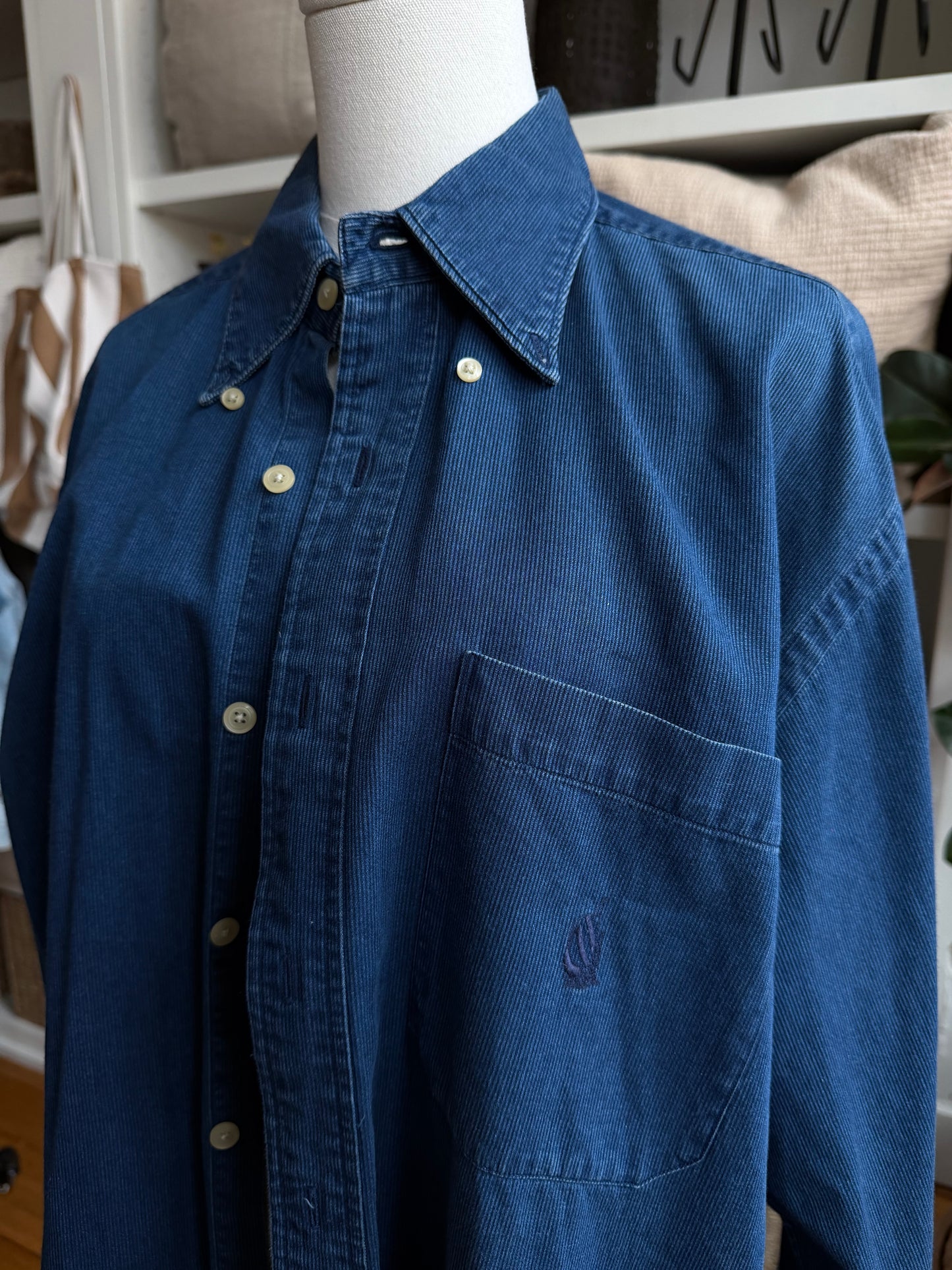90s Nautica denim corduroy button down