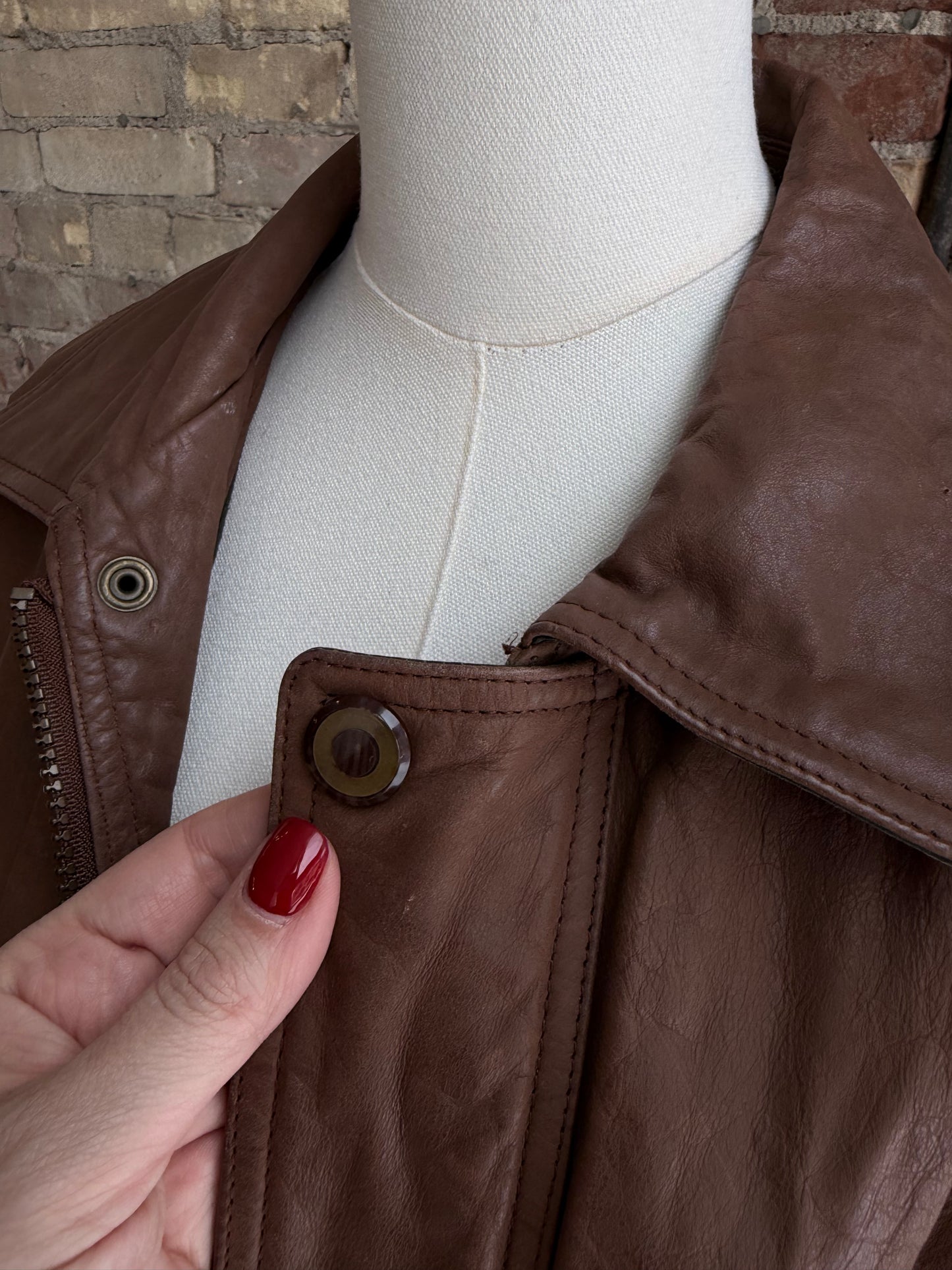 90s Royal Castle leather barn coat