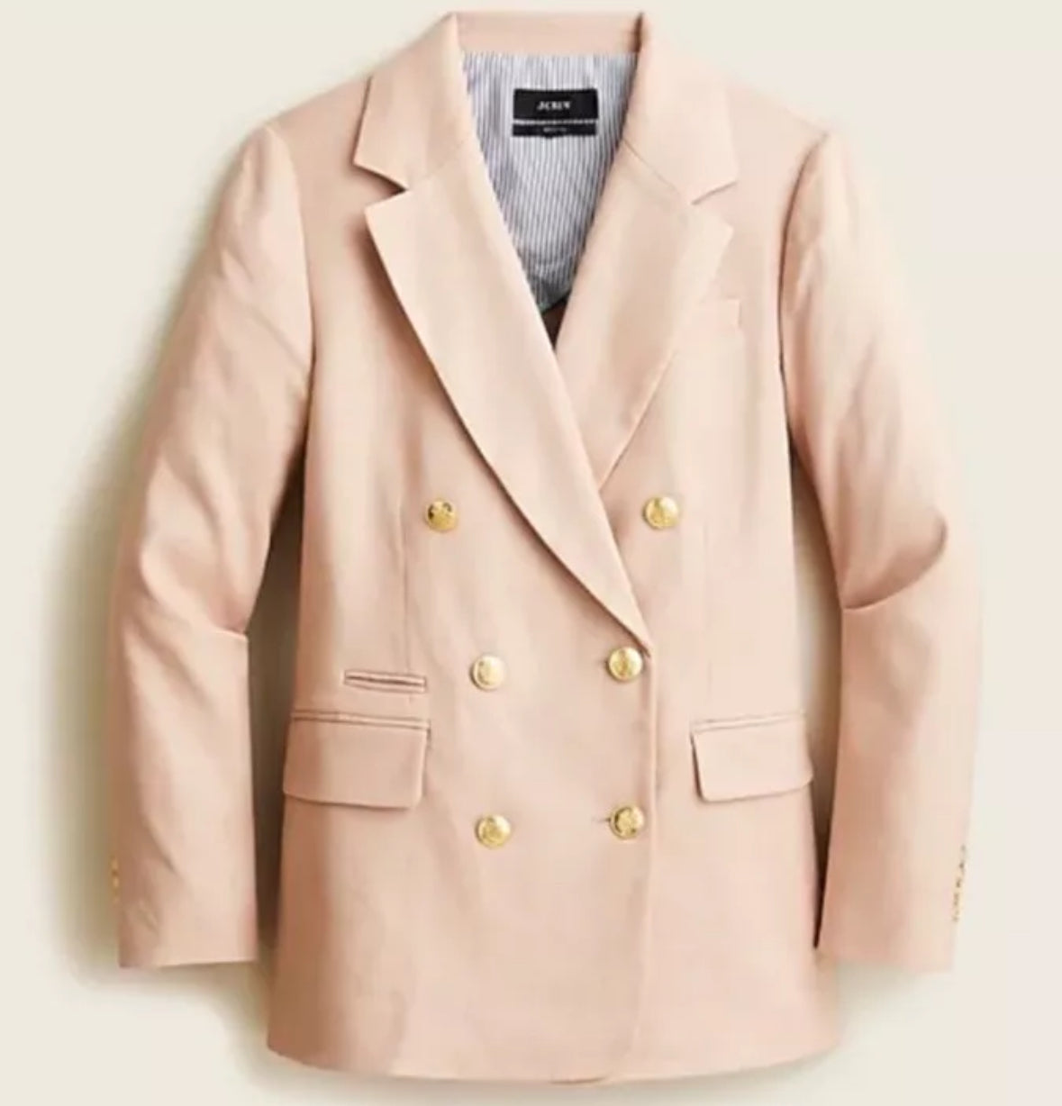 JCrew Pink linen blend suit. Bristol Blazer and Kate pants