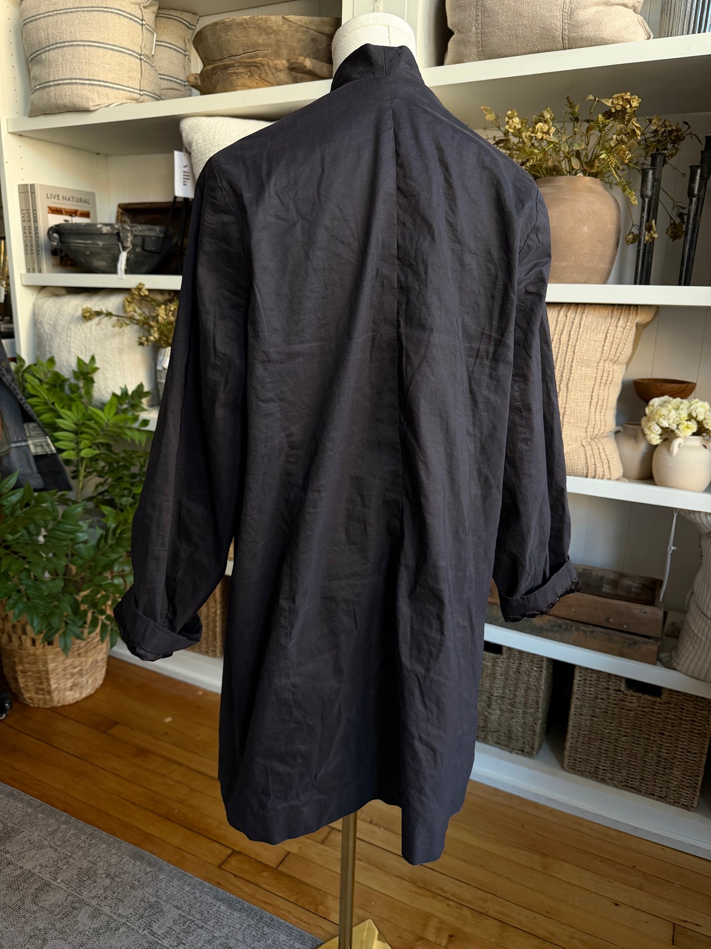 00s Eileen Fisher black silk lined blazer