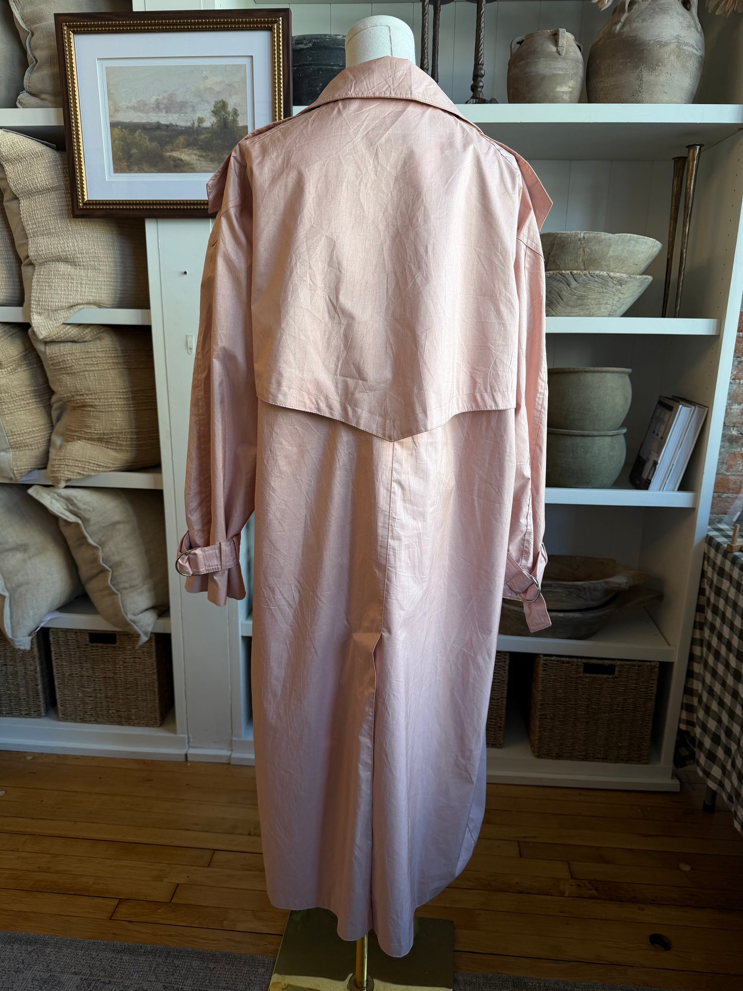 80s Saxon Hall pink trench coat. Made in Korea #20
