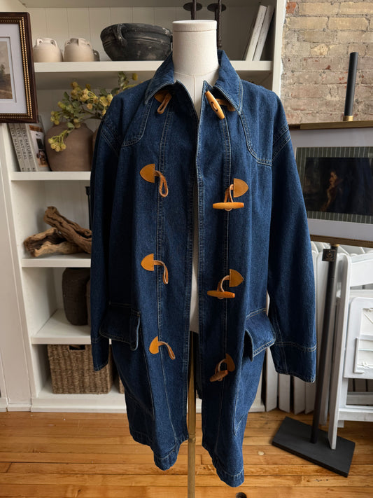 90s Lizwear denim toggle jacket