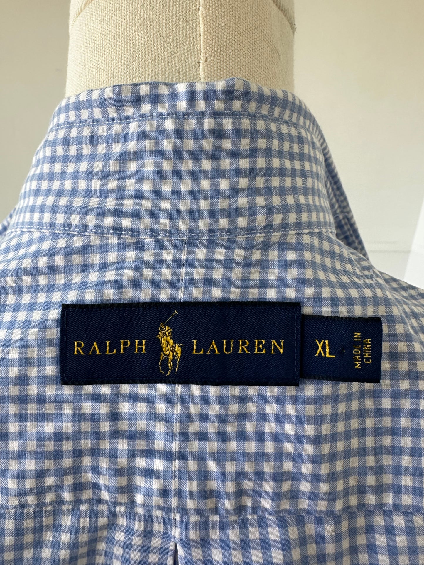 Ralph Lauren blue check poplin button down