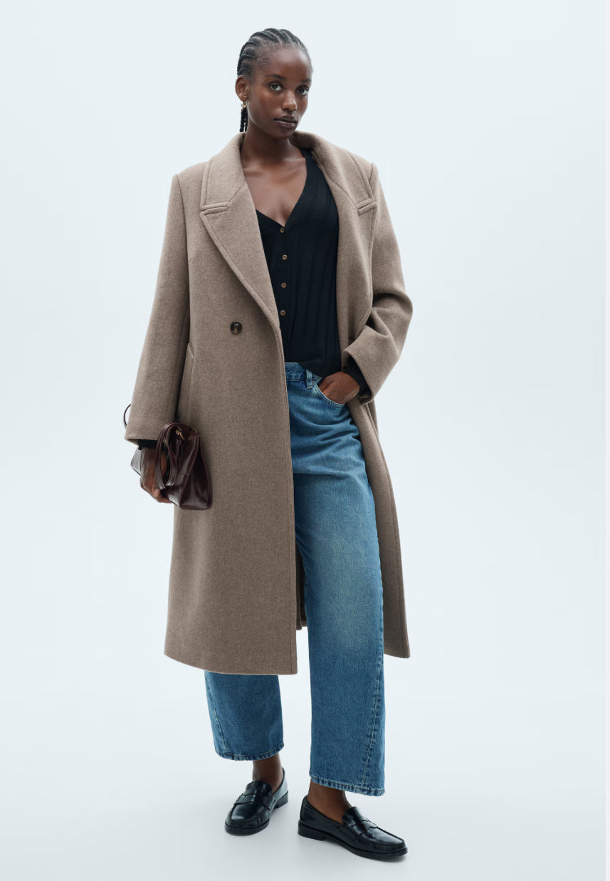 Mango wool blend overcoat. Size medium