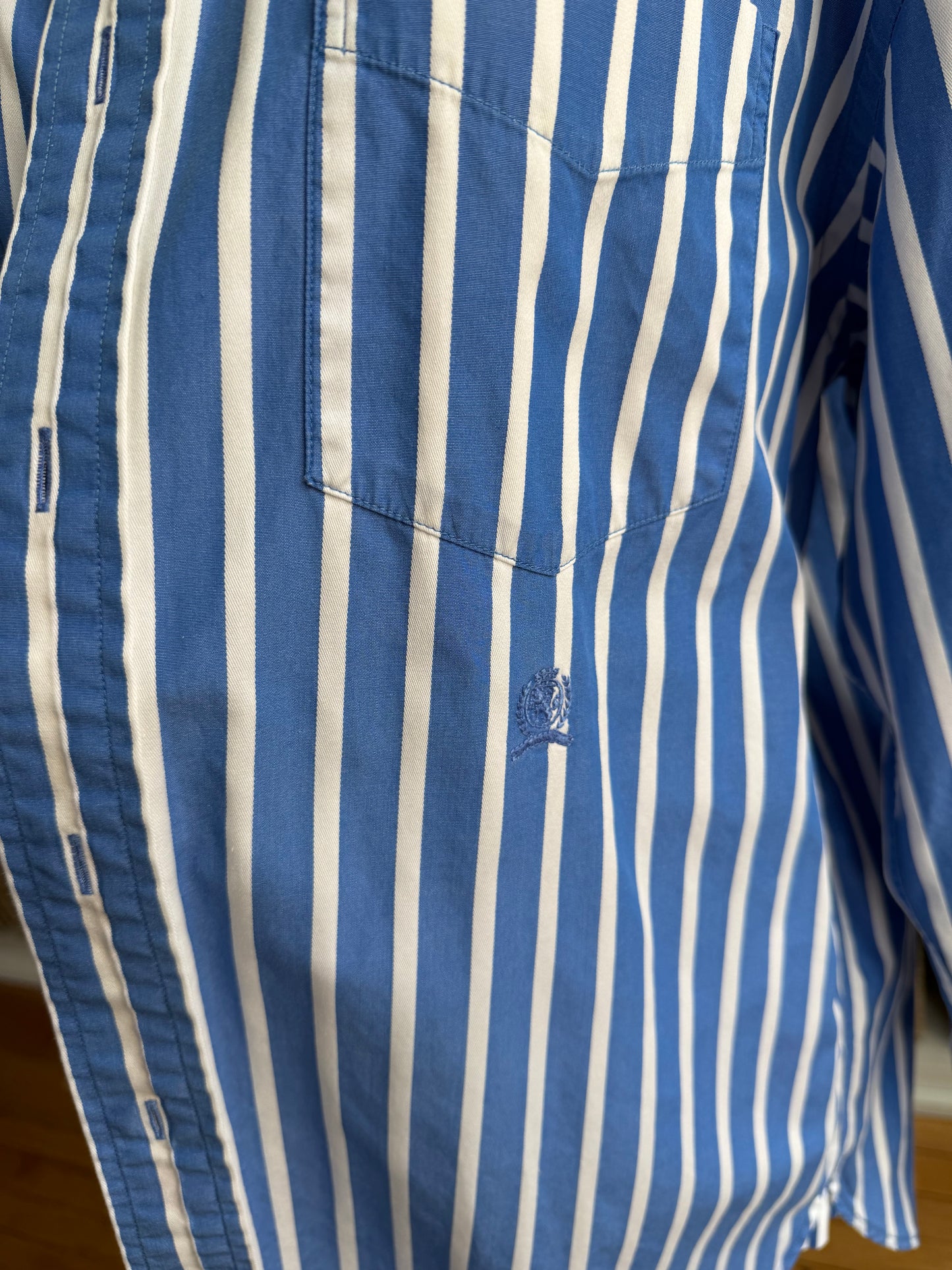00s Tommy Hilfiger striped poplin button down