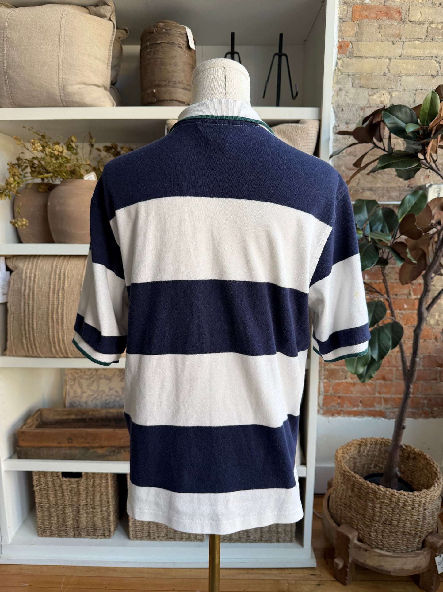 80s Lands End striped polo shirt. Made in the USA