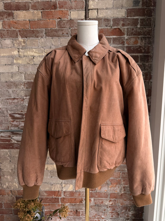 90s OutBrook leather bomber