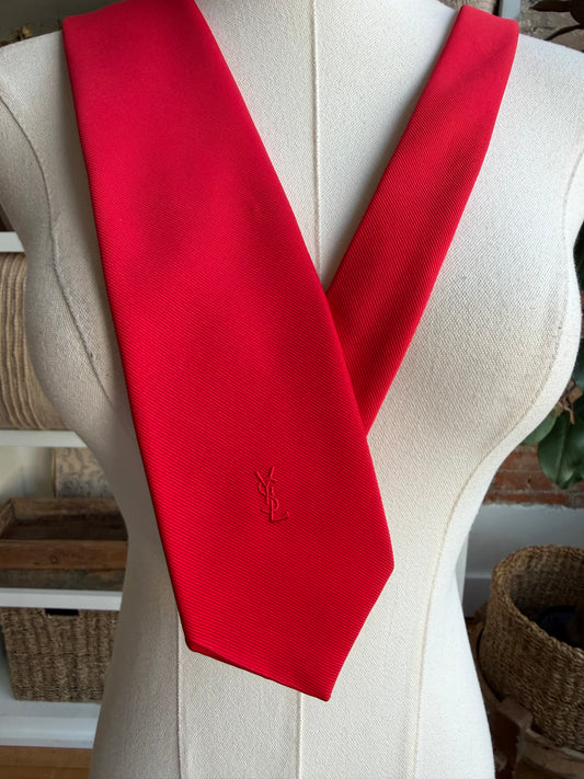 Vintage YSL red tie