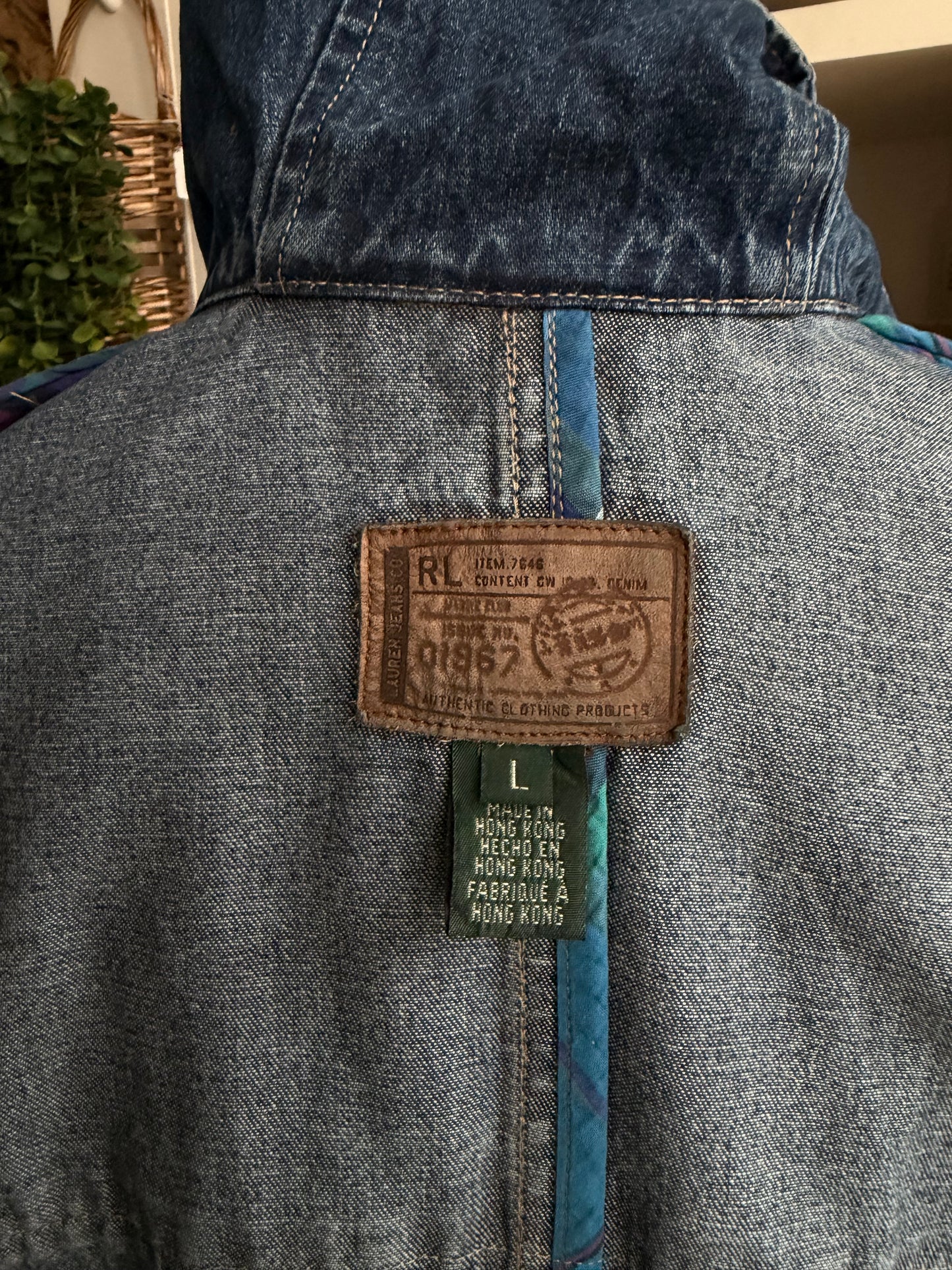 90s Lauren Jeans Co denim toggle coat. NWT. Made in Hong Kong