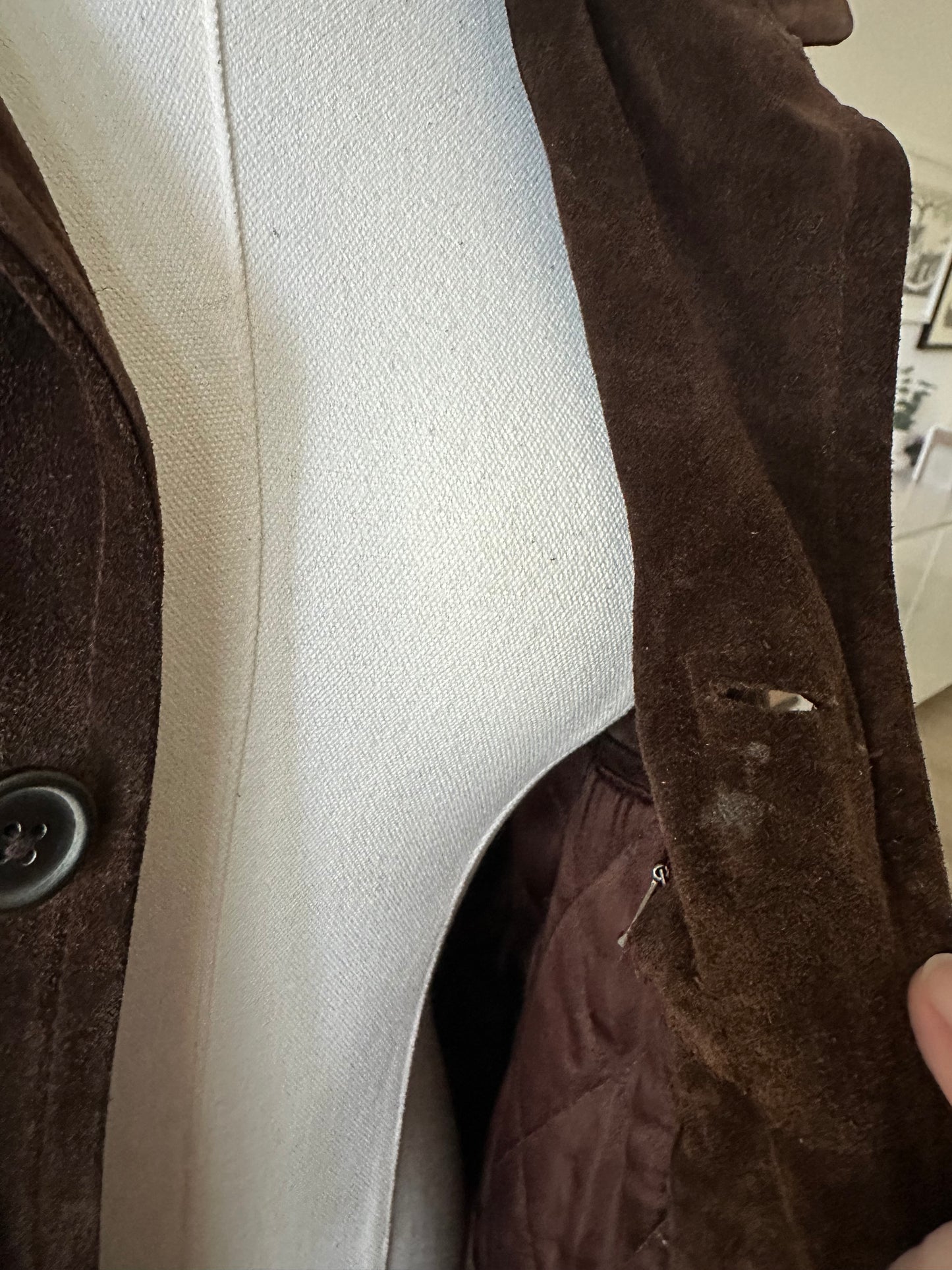 90s Banana Republic leather barn coat. Made in Korea
