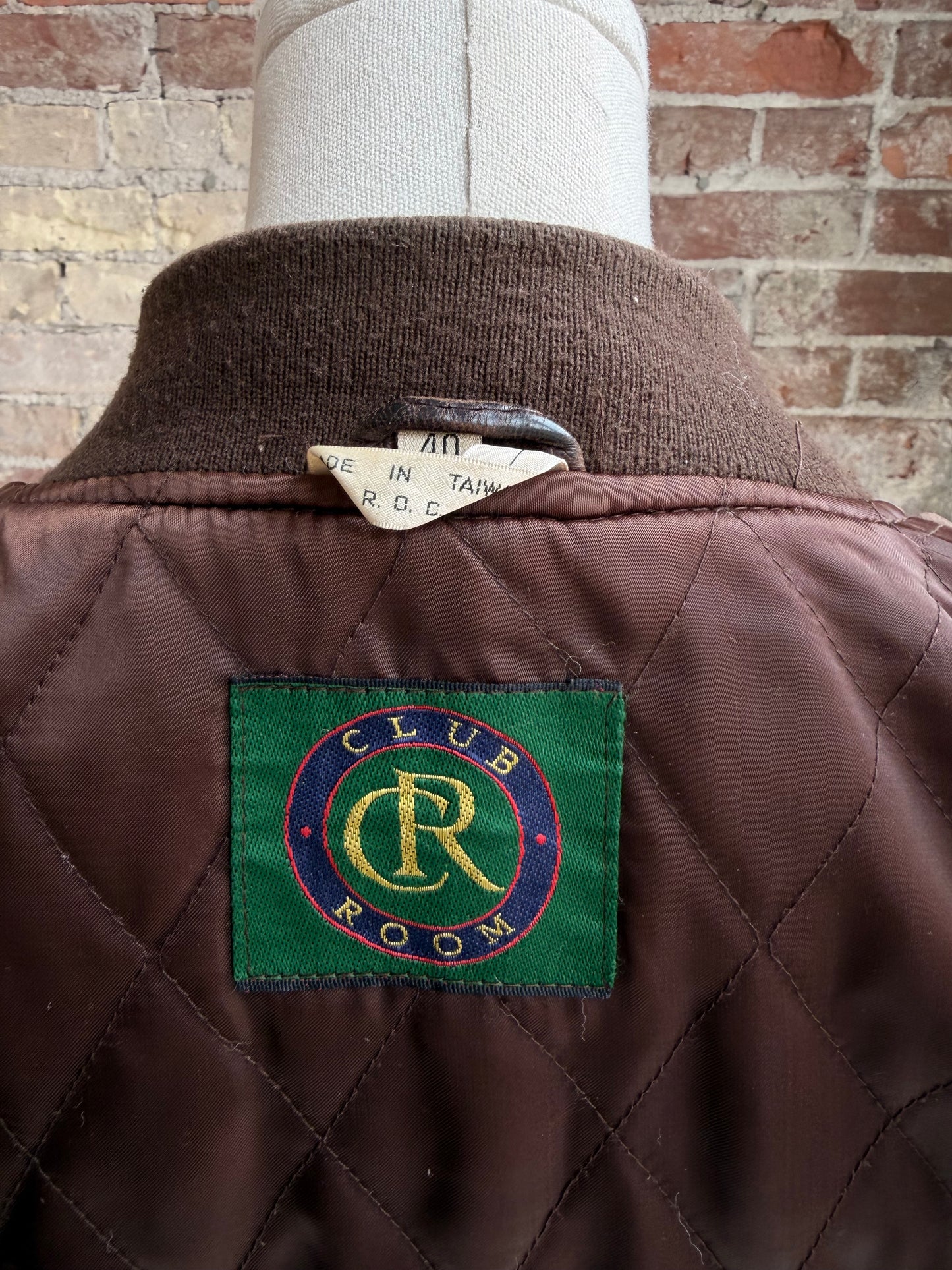 90s Club Room leather bomber