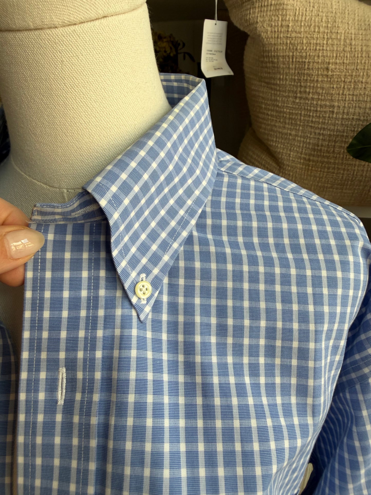 90s Brooks Brothers blue check poplin button down