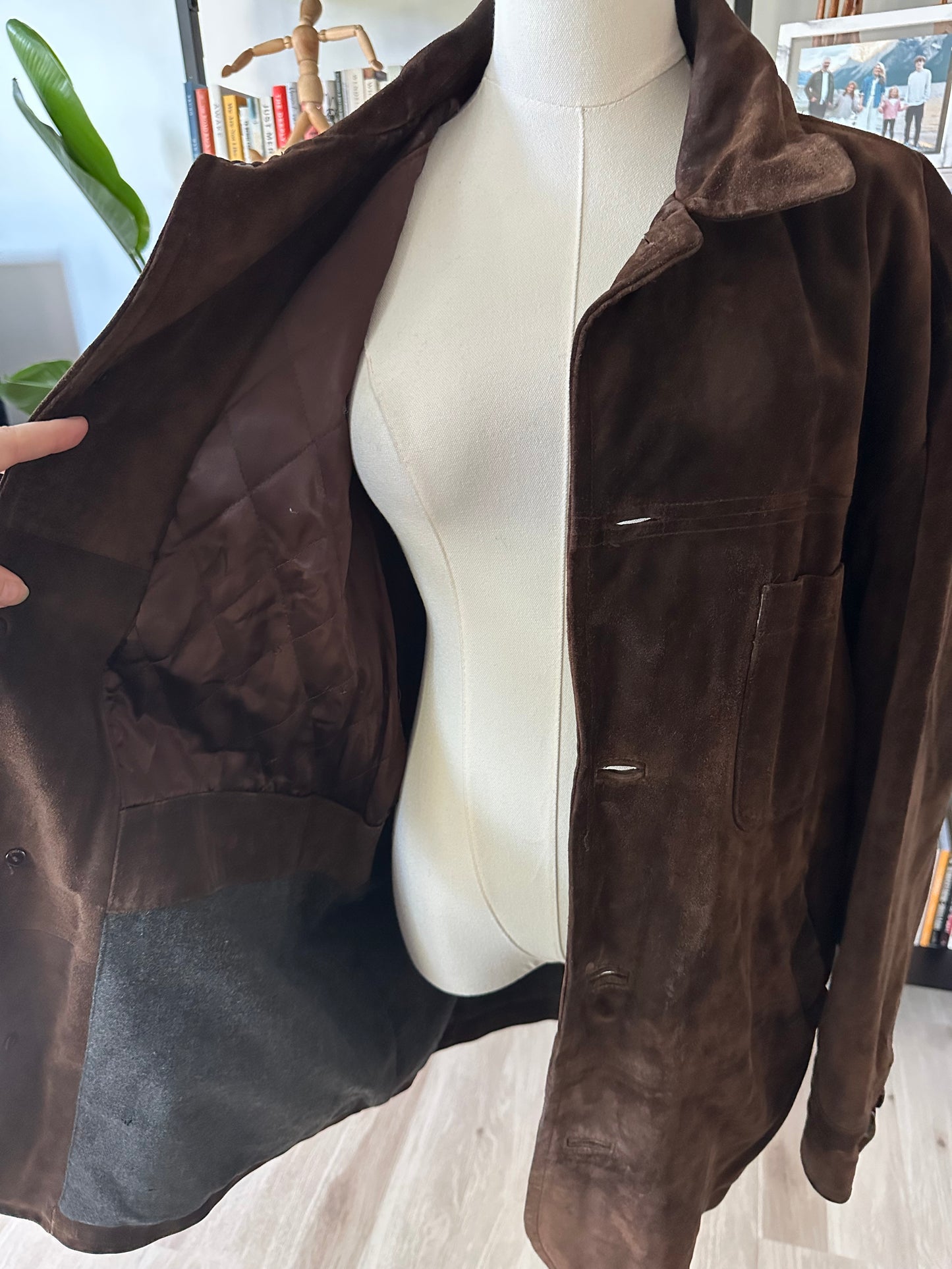 90s Banana Republic leather barn coat. Made in Korea