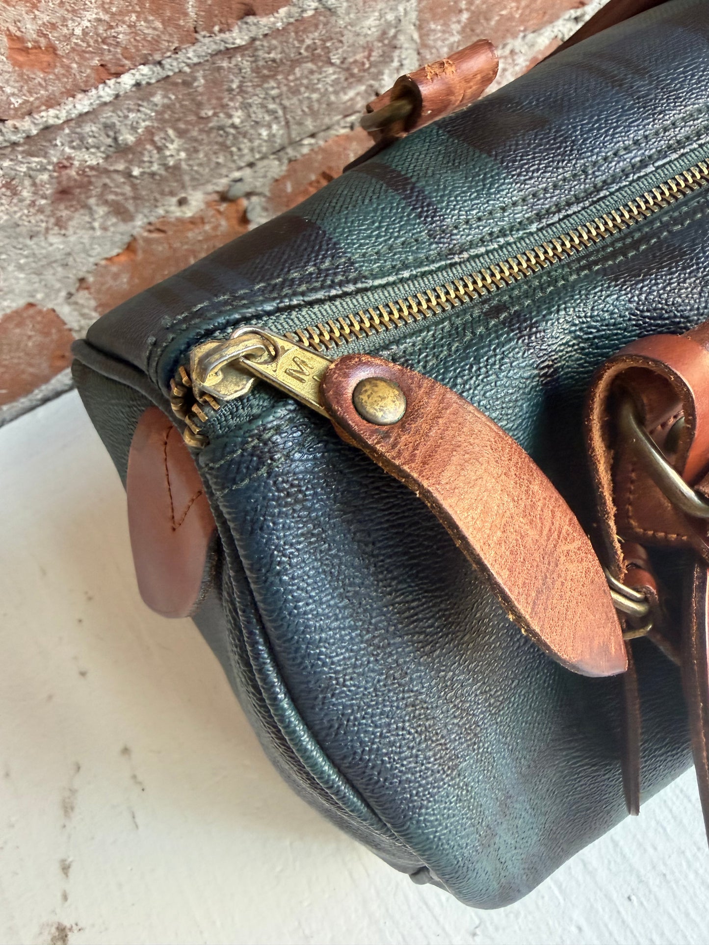 90s Ralph Lauren black watch plaid small duffle