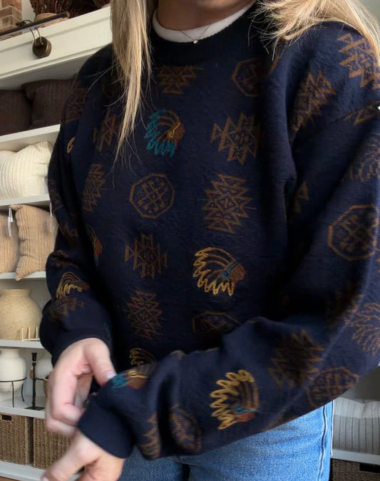 80s Tricots St Raphael from Saks Fifth Avenue wool embroidered sweater. Fits XS-M