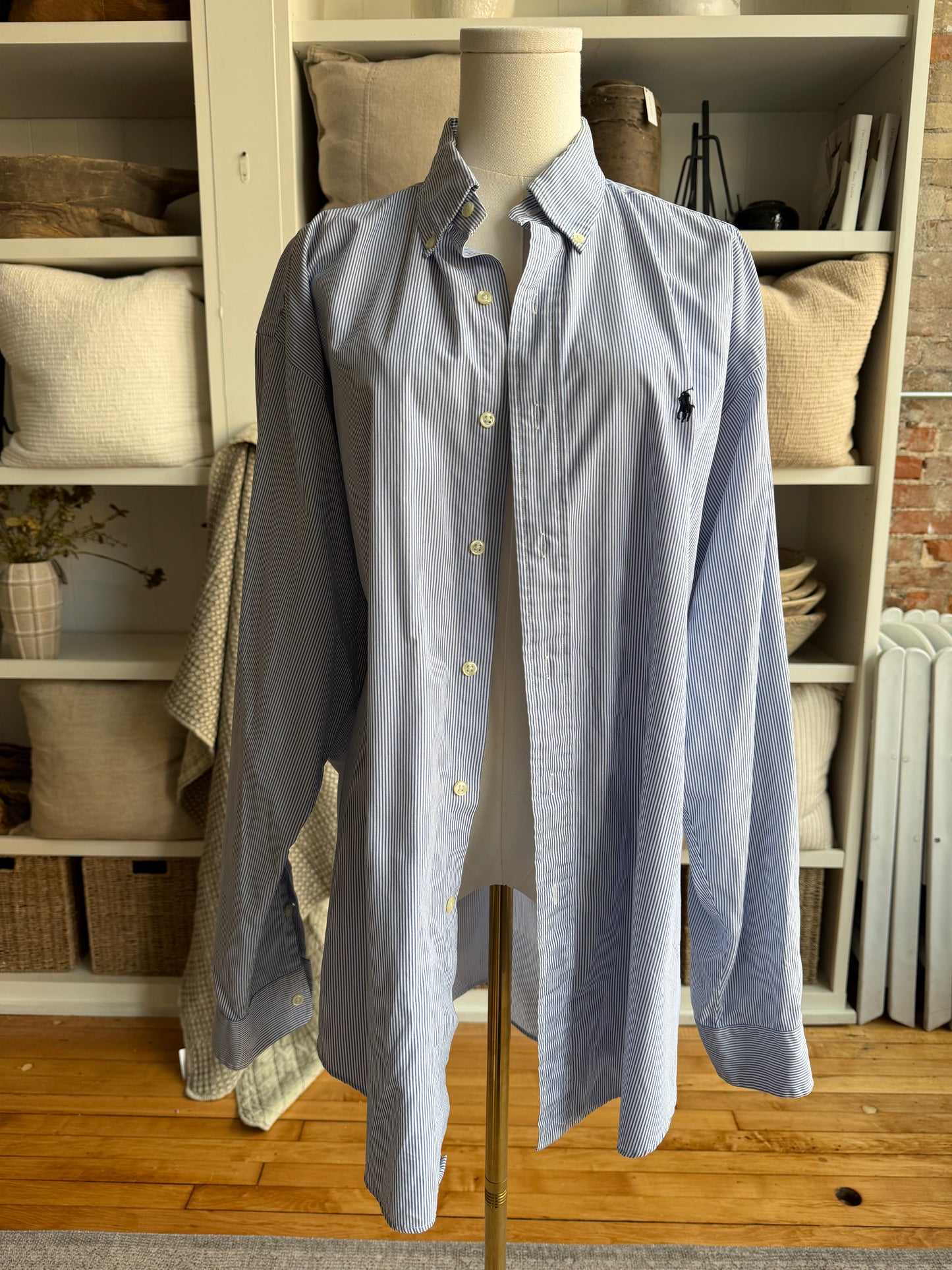 90s Ralph Lauren striped button down. Made in Hong Kong