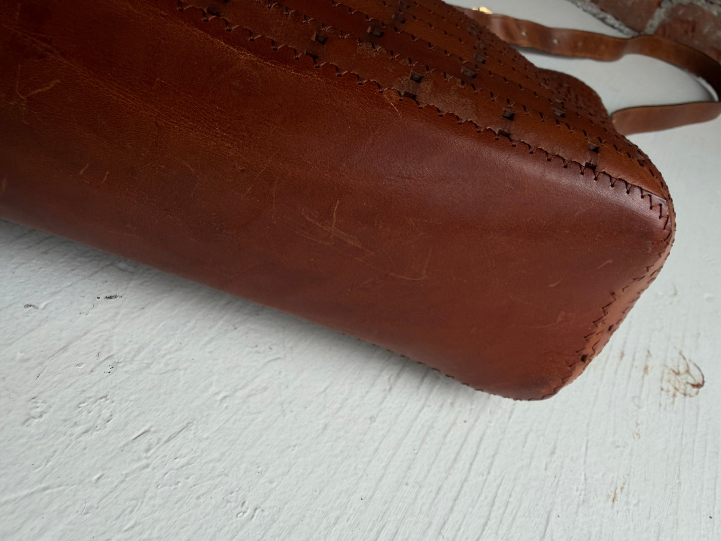 Tris leather shoulder bag. Made in Italy