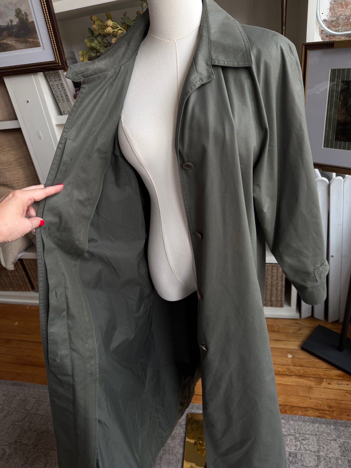 60s/70s London Fog green trench. Made in the USA