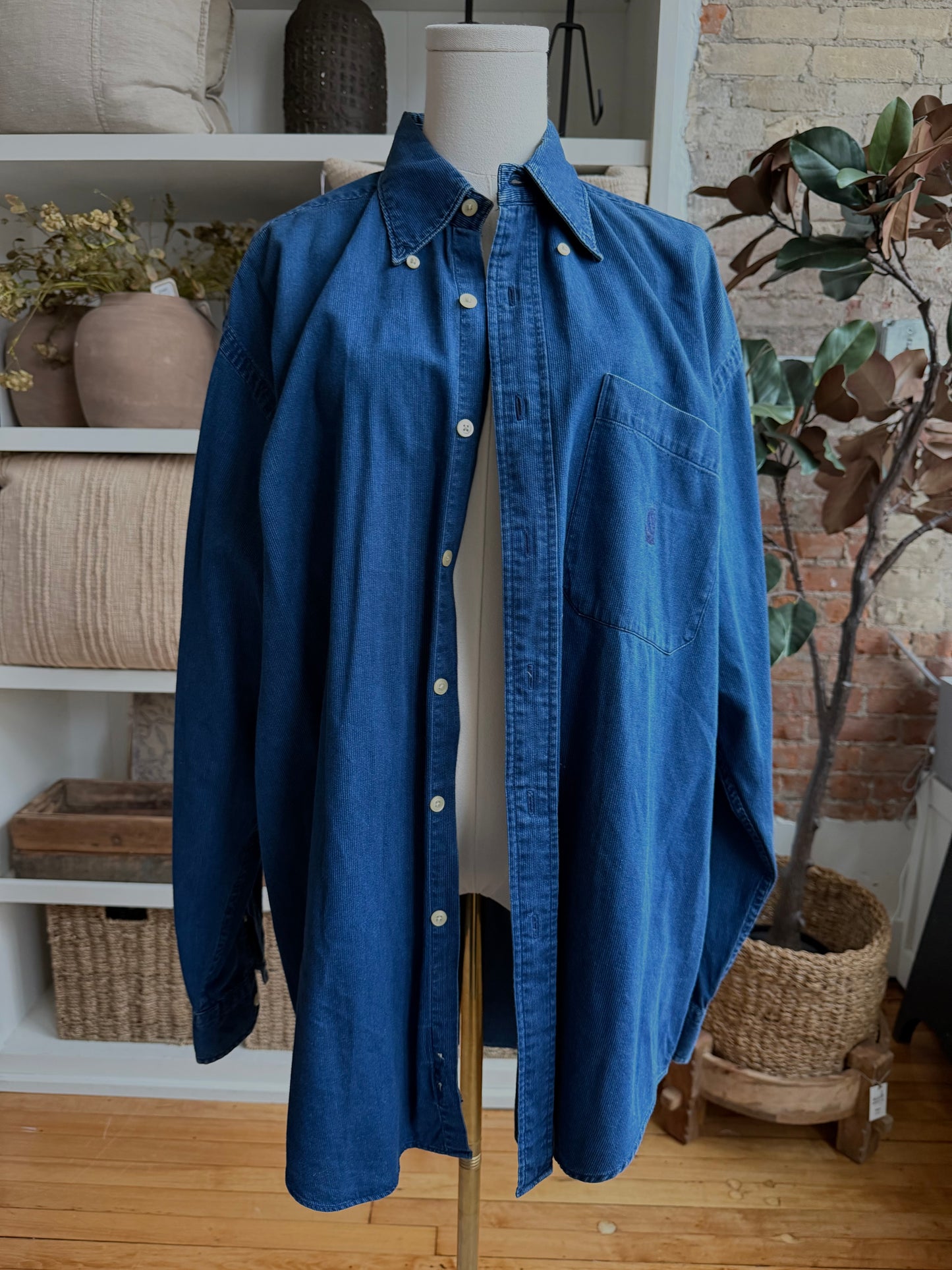 90s Nautica denim corduroy button down