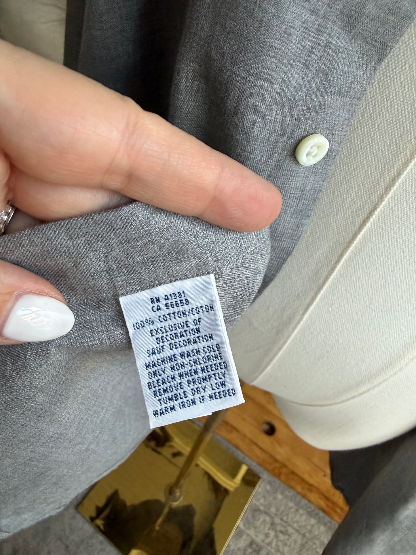 00s Ralph Lauren gray poplin button down