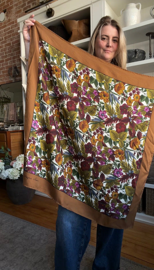 Paris vintage silk scarf #19