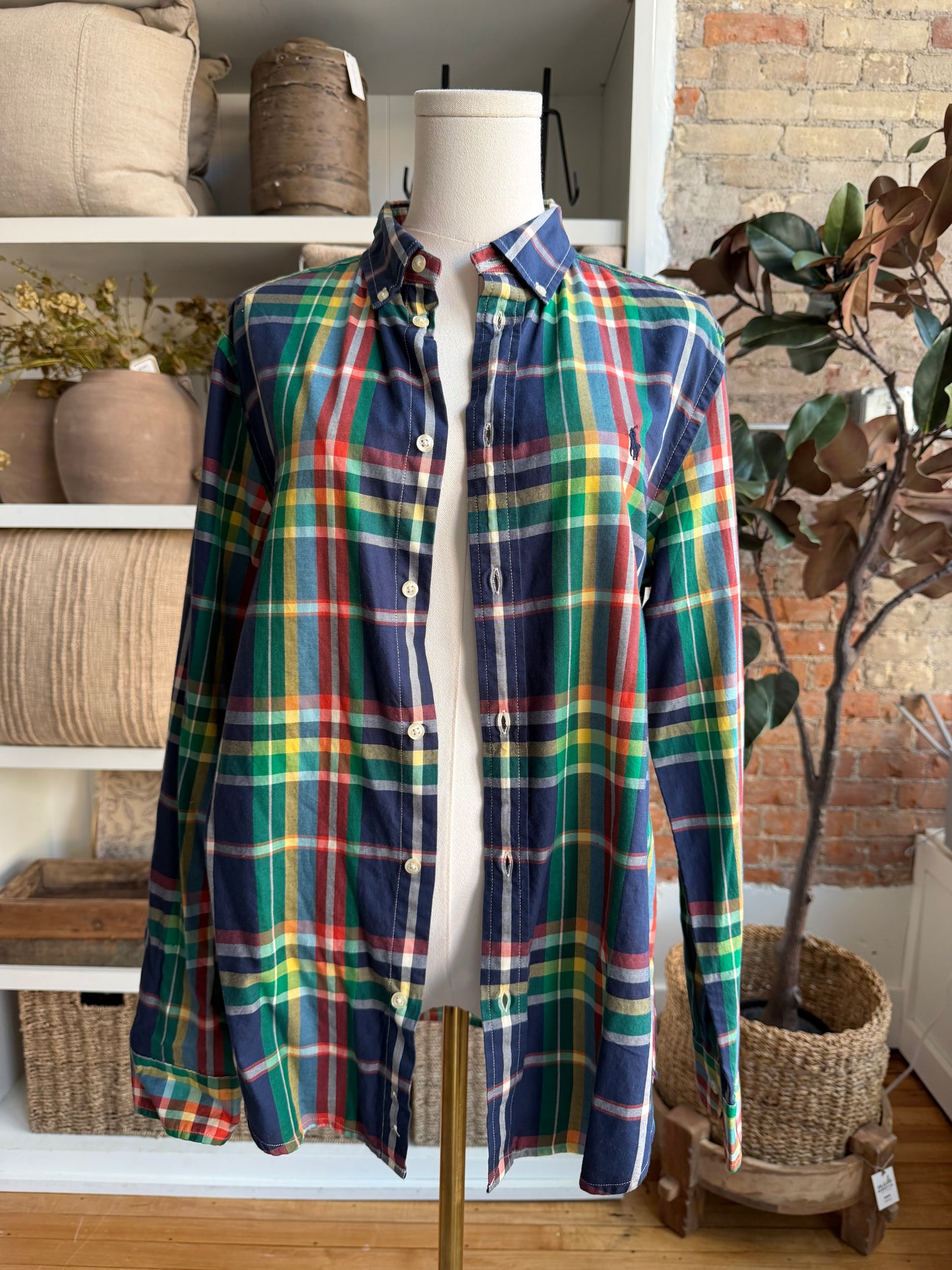 Ralph Lauren plaid poplin button down. New with tags