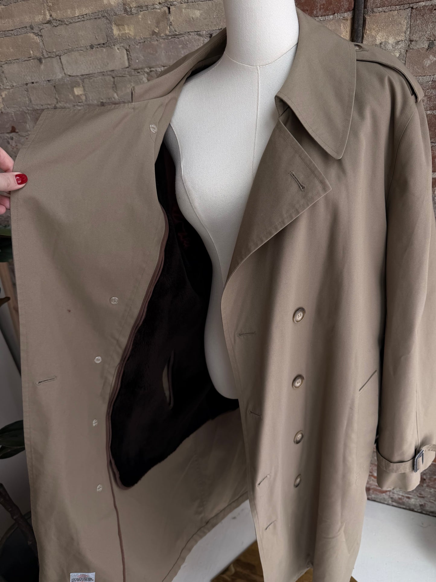 80s/90s Royal Castle short trench with zip out faux fur lining