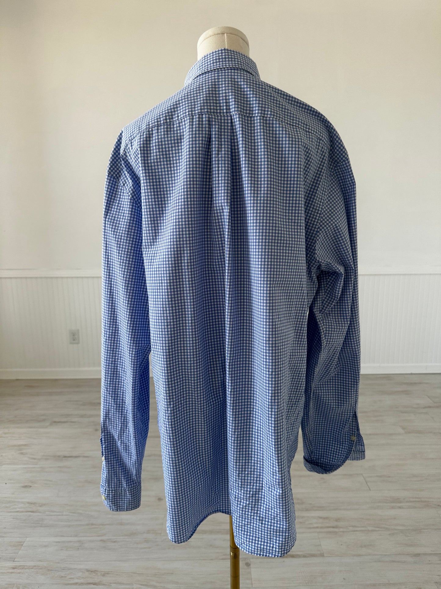 Ralph Lauren blue check poplin button down