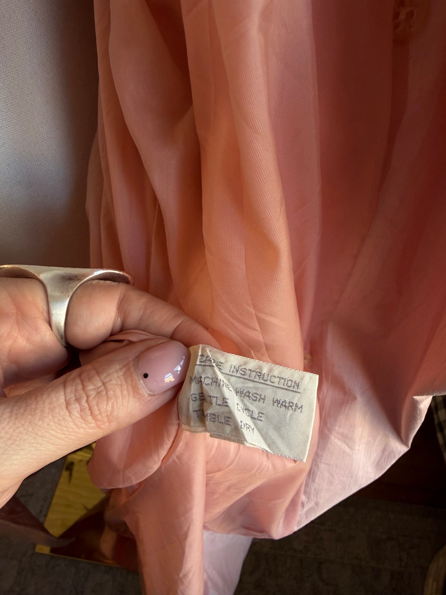 80s Saxon Hall pink trench coat. Made in Korea #20