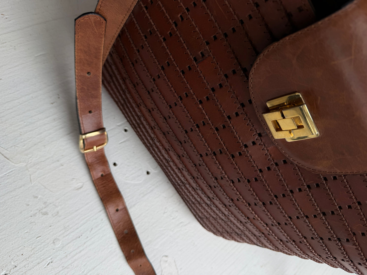 Tris leather shoulder bag. Made in Italy