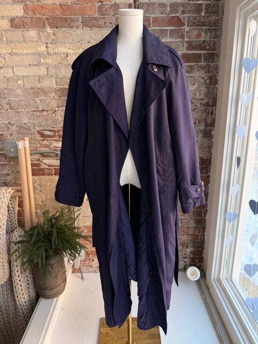 80s Gallery purple trench. Made in Korea