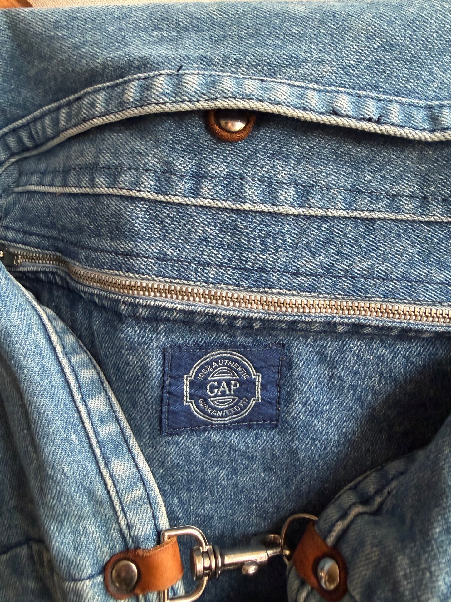 90s Gap denim duffle bag. Made in Hong Kong