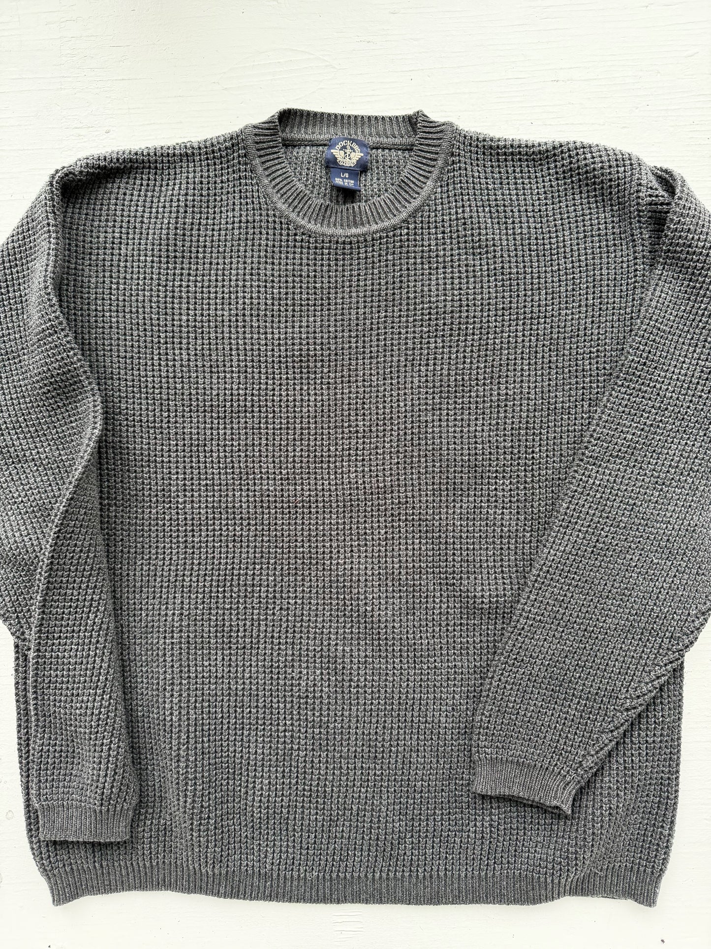 90s Dockers gray cotton sweater. Made in Fiji
