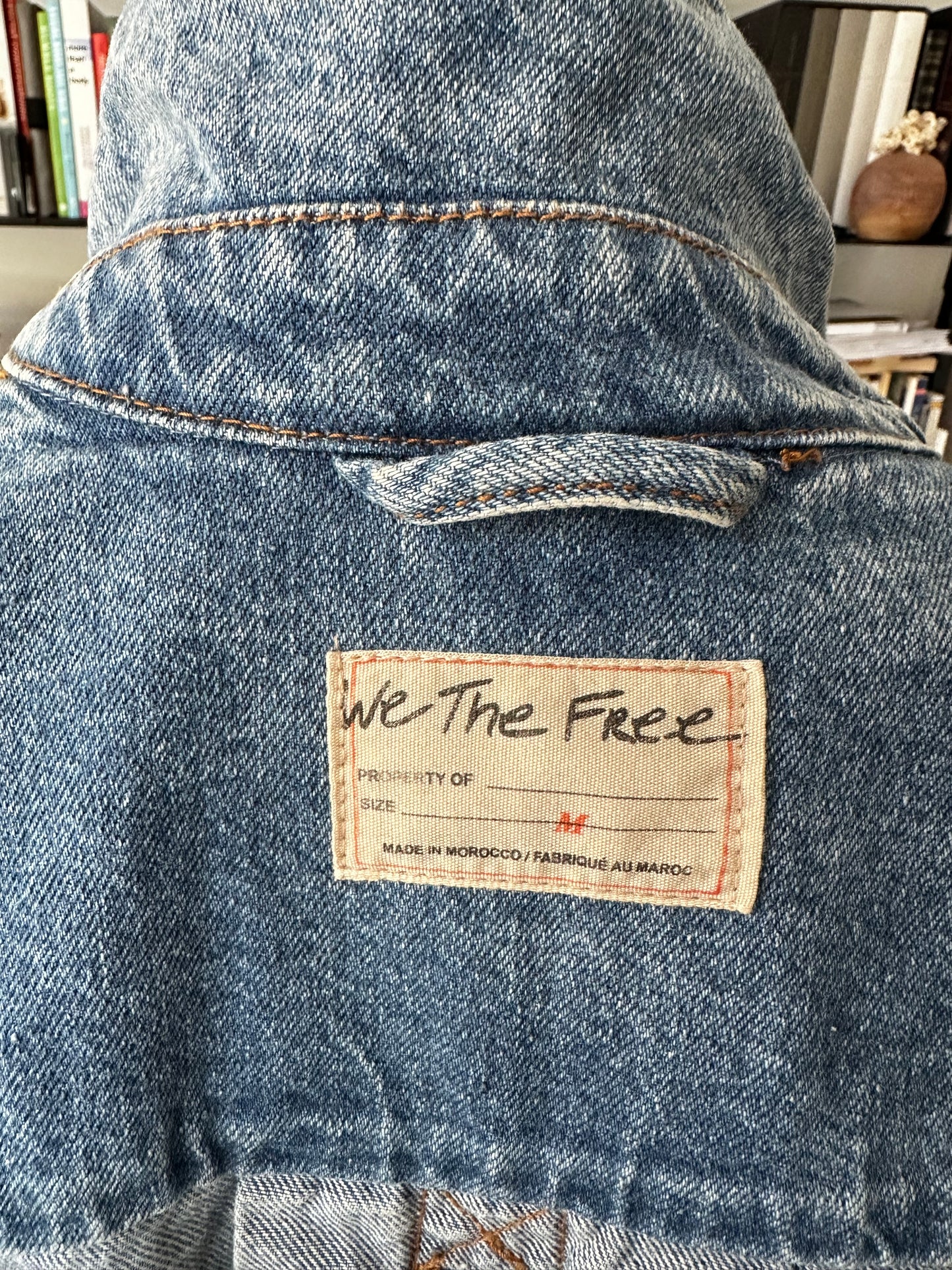 Free People Opal Swing Denim Jacket in Cowboy Romance. Size Medium