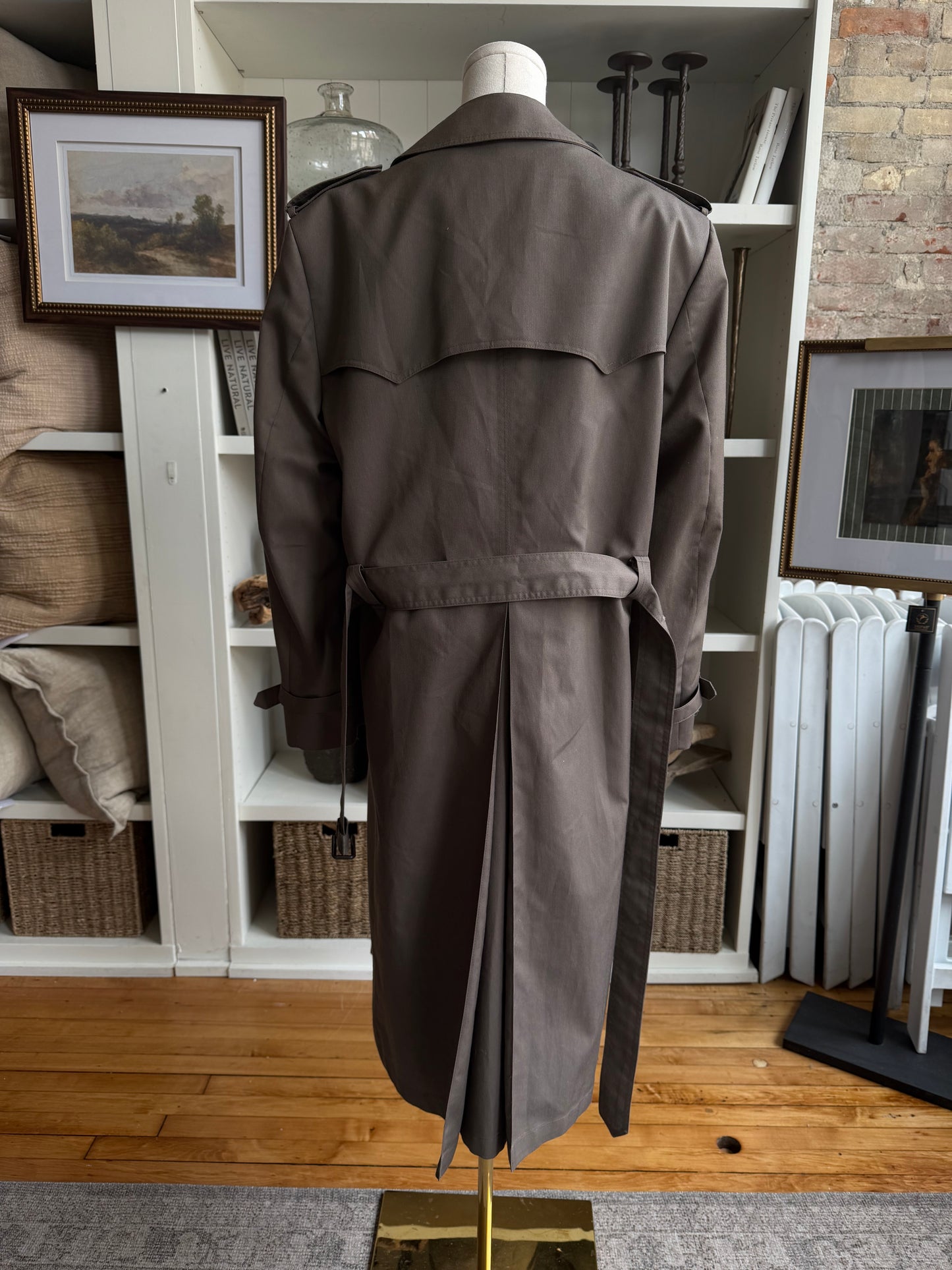 Vintage Christian Dior taupe trench with zip out lining