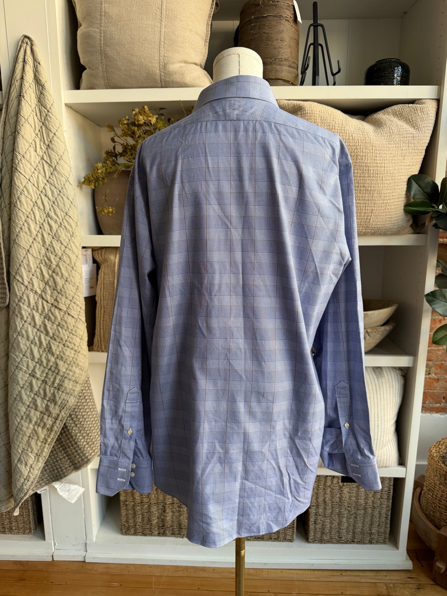 90s Brooks Brothers blue plaid poplin button down