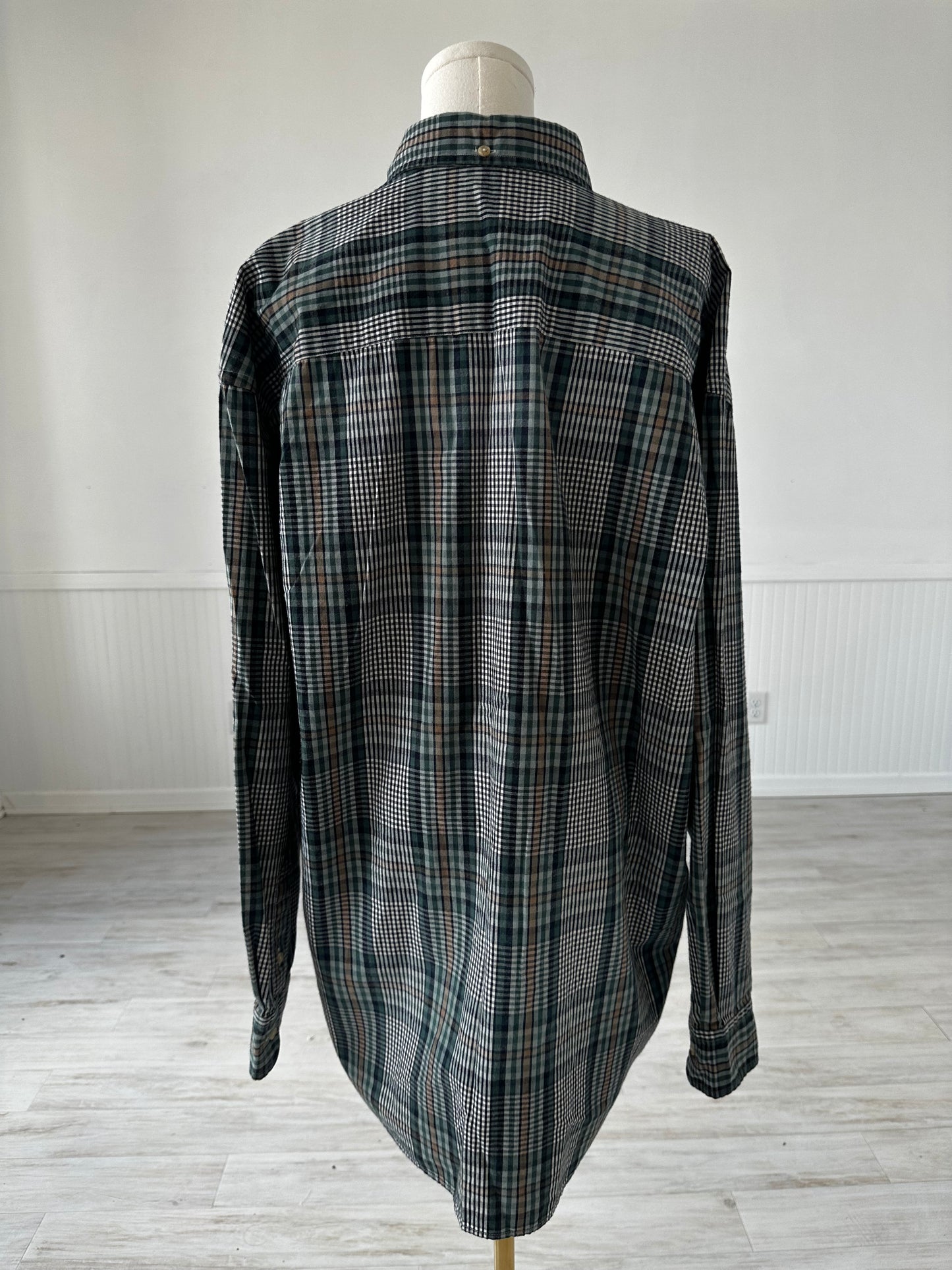 90s Dockers green plaid button down